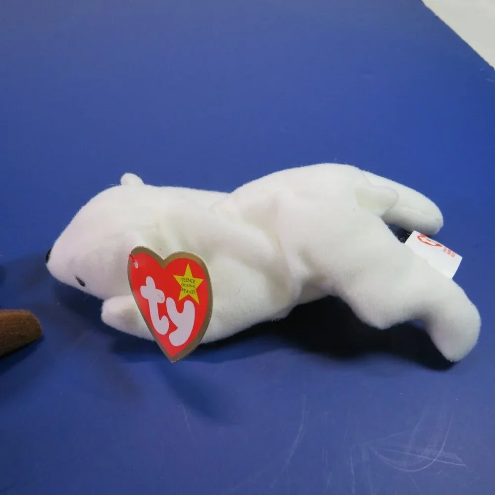 Chilly Polar Bear & Chocolate Moose TY Beanie Baby Winter Animals